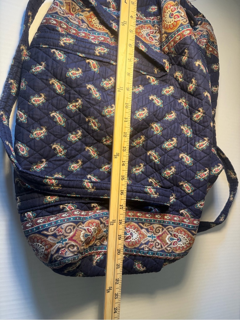 Vera Bradley Navy Quilted Paisley Tote with Rust and Cream Accents - Picture 4 of 9